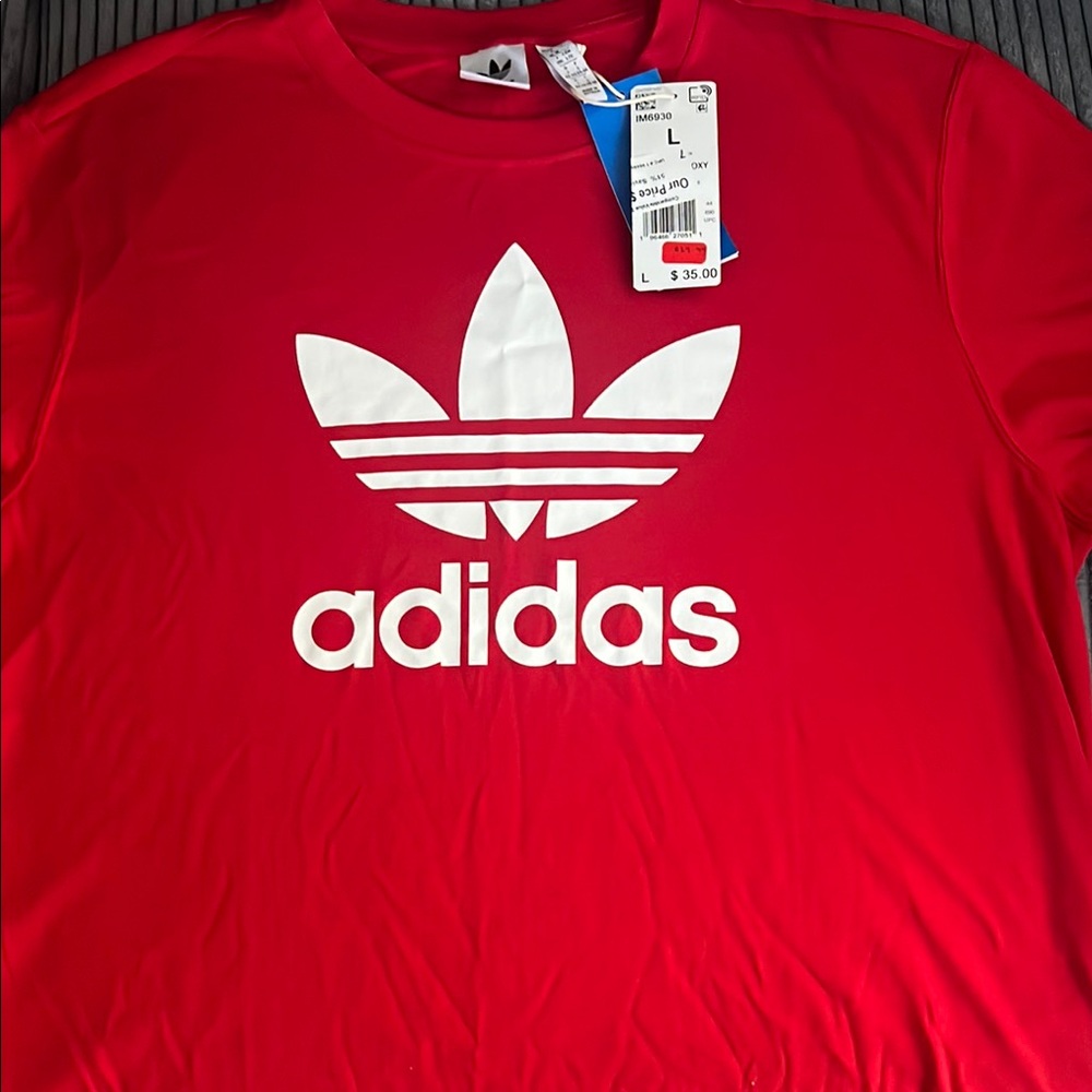 Adidas Red T-Shirt with White Logo